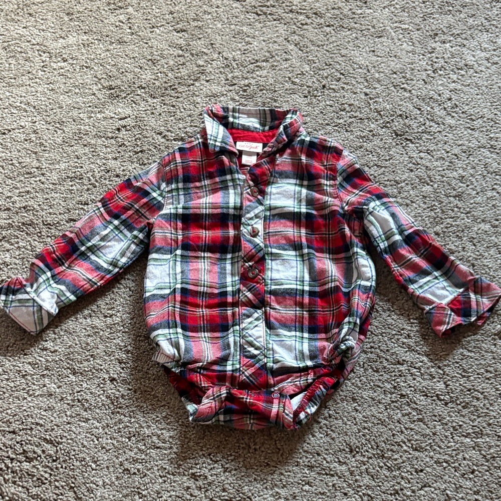 Cat & Jack Red Plaid Baby Shirt